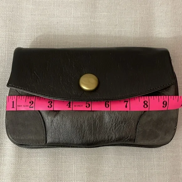 Vintage clutch bag, grey and black, 3 compartments - Picture 7 of 8